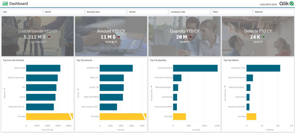 BI Qlik Sense dashboard - Balkan Services