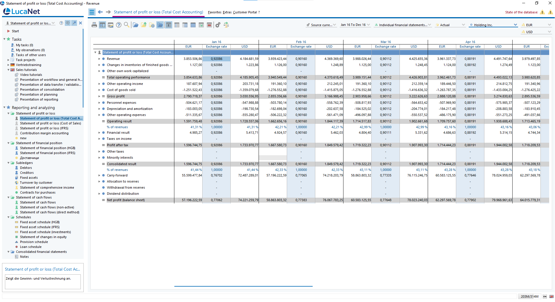 LucaNet software screenshot - Balkan Services