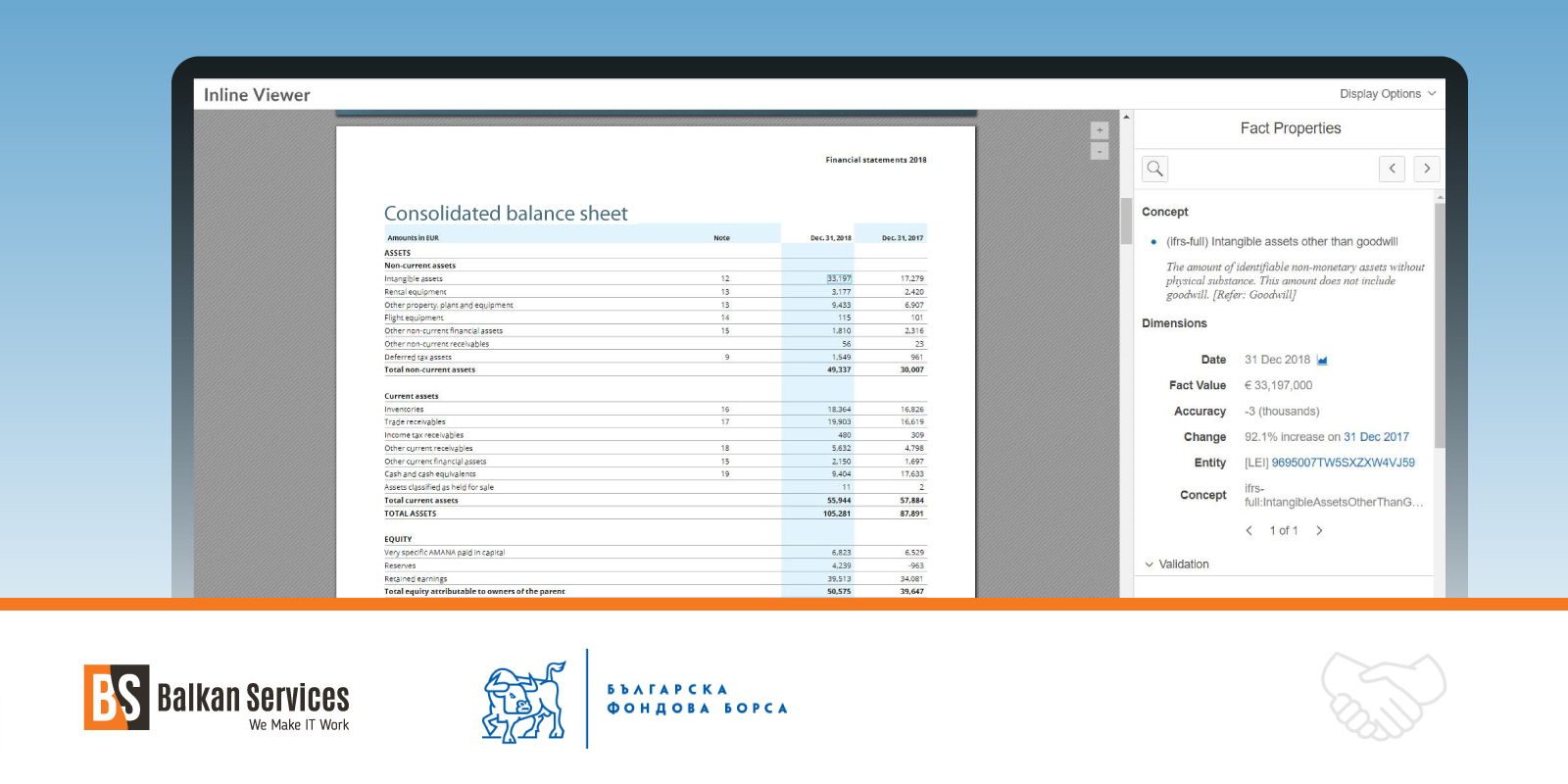 Balkan Services and BSE offer a solution for presenting financial statements in XBRL format