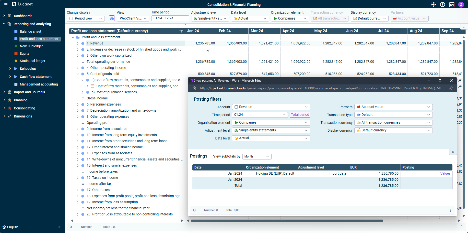 Consolidation and planning software Lucanet - Balkan Services